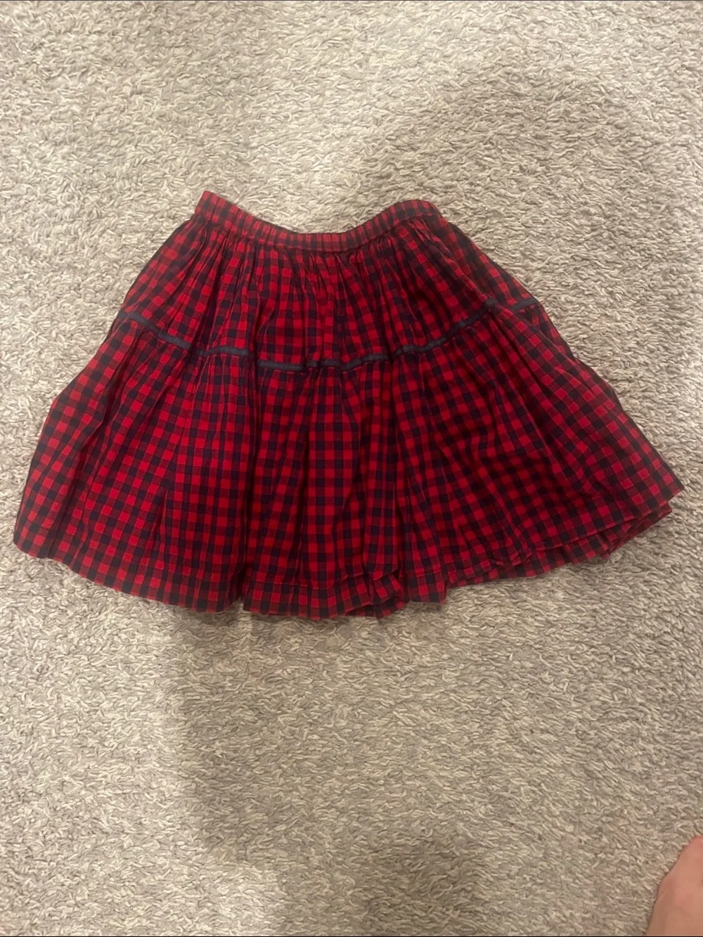 NWOT Pink Chicken red and navy gingham skirt - size 7